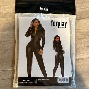 Forplay Black Embossed Jumpsuit